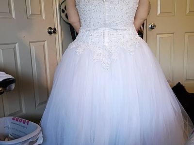 Strapless A-Line Wedding Dress with Rhinestone Sash and Ruched Bodice