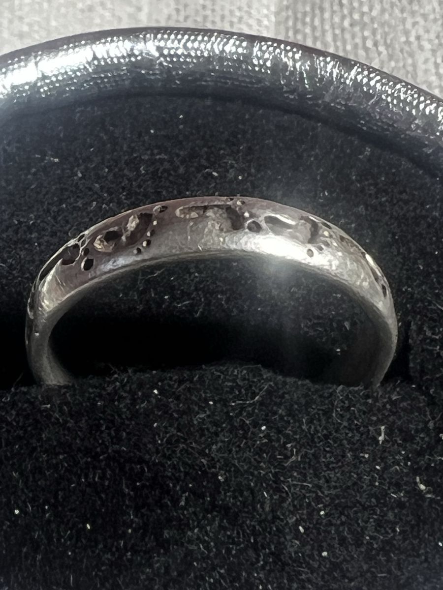 Sterling Silver Band Ring with Cutout Design - Size 8.5