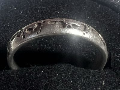 Sterling Silver Band Ring with Cutout Design - Size 8.5