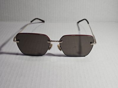 Gucci Rimless Square Sunglasses Gold Tone Metal Frame Tinted Lenses