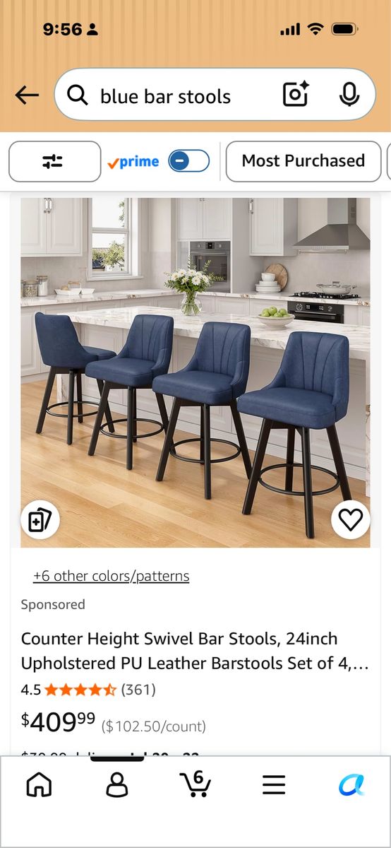 3 Bar chairs very clean had them 3 months
