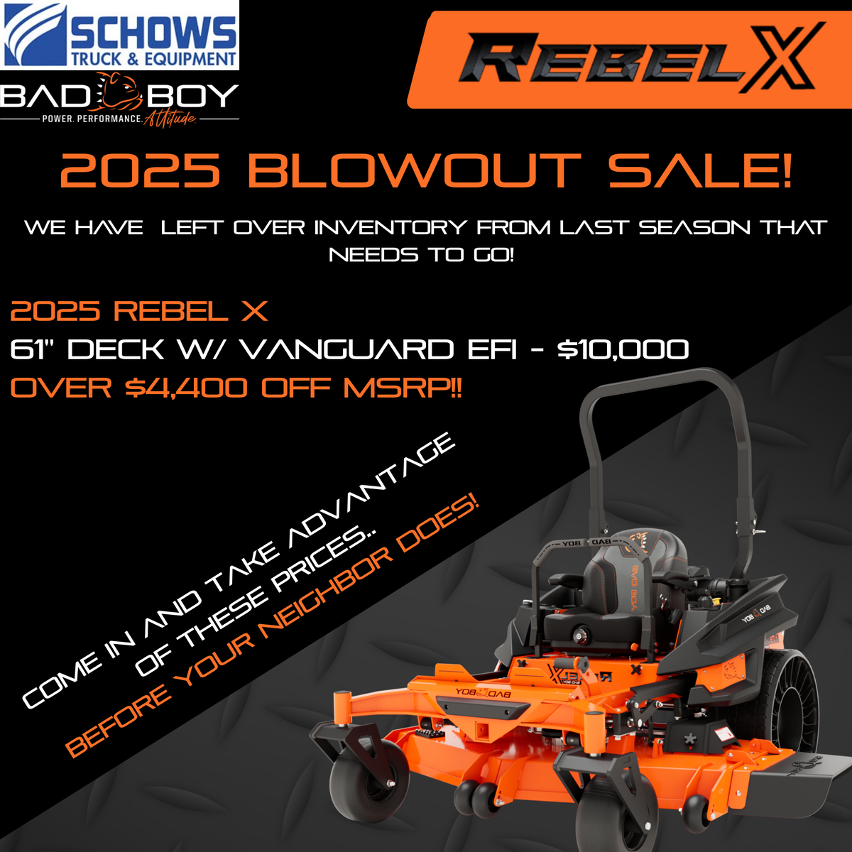 Bad Boy Rebel X Zero Turn Lawn Mower