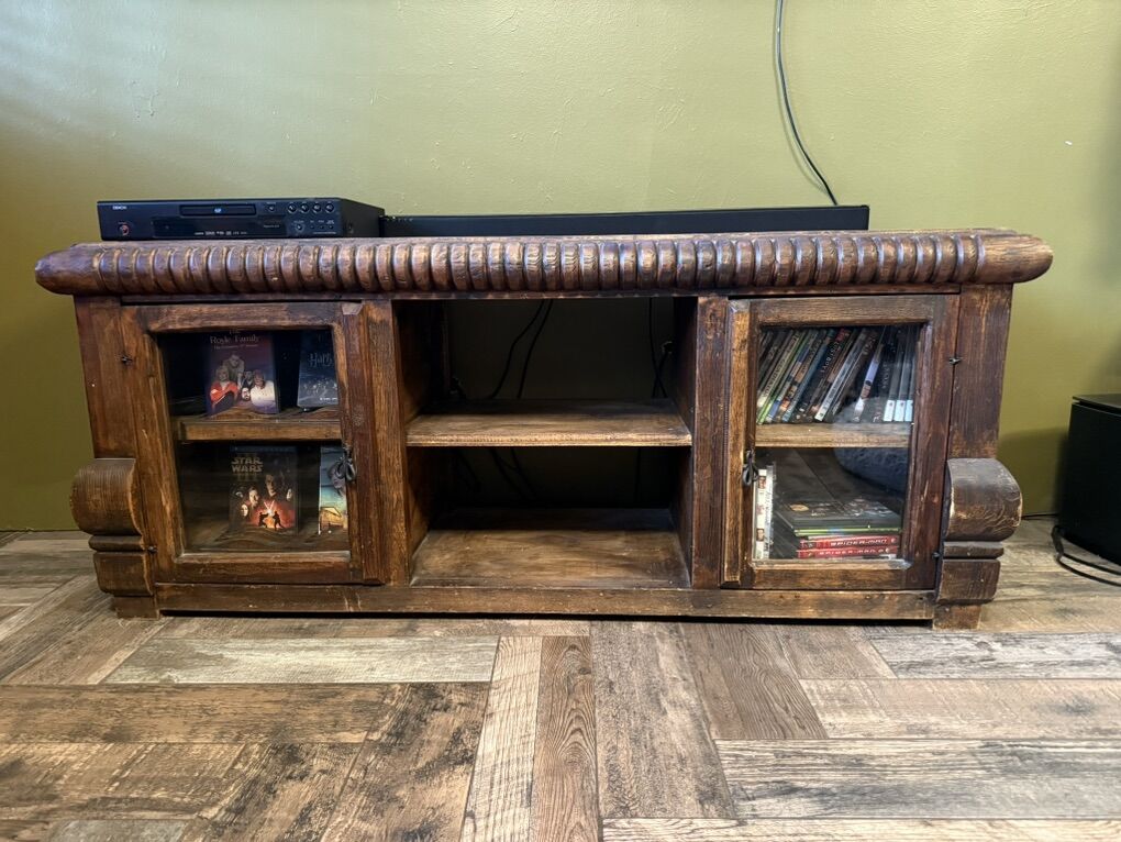 Custom Made Mesquite Wood Media Console