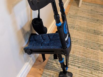 iWALK 3.0 Crutch-Free Knee Crutch, Hands-Free Mobility Device, Black/Blue, Adult Adjustable