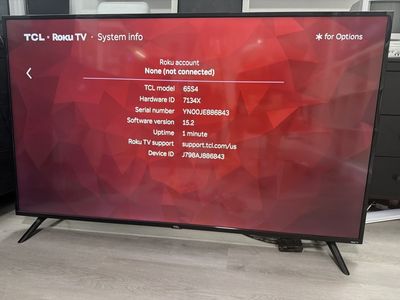 TCL 65” 4K HDR Roku Smart TV – $275 OBO