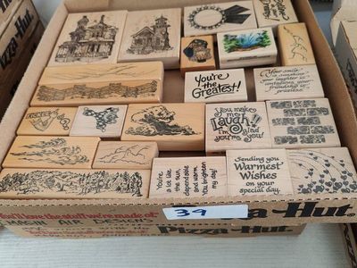Box #39 of 65, New, old stock rubber stamps, designed mainly for people that like to make their own greeting cards.