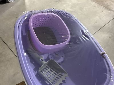 Unbranded Purple Collapsible Cat Litter Box with Scoop and Filter - Portable Pet Toilet