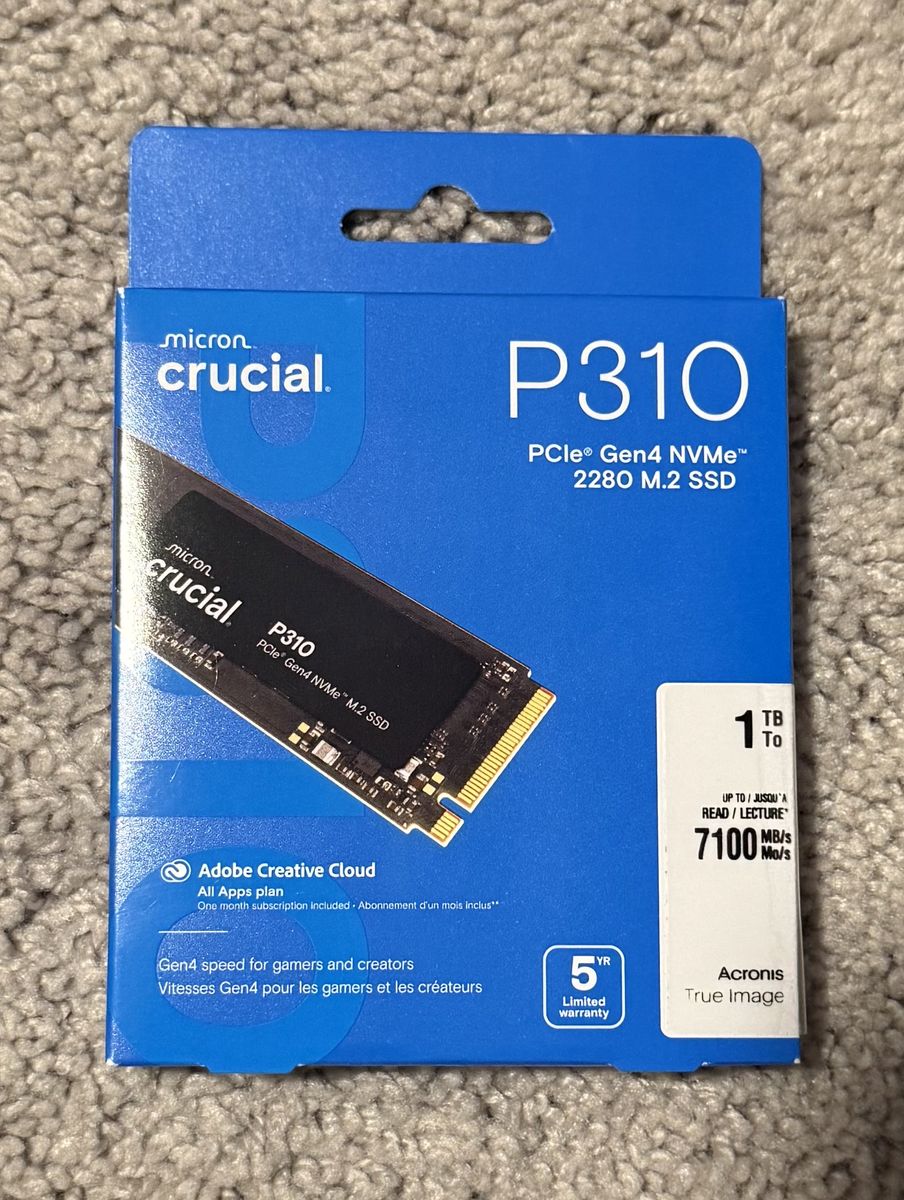 Crucial P310 1TB NVMe M.2 SSD (Gen 4) NEW SEALED