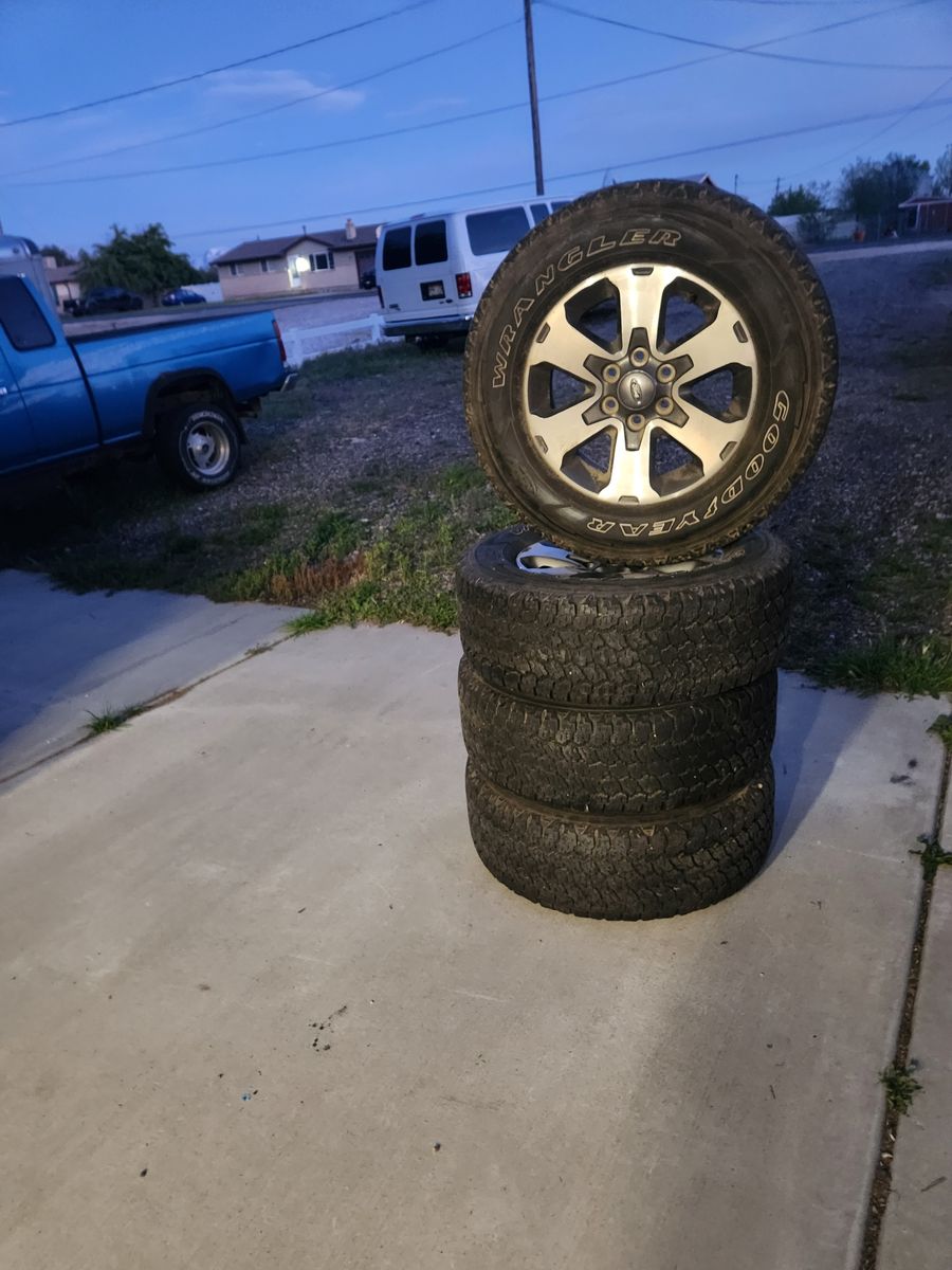 Ford 20" wheel rims with Goodyear all terrain tires