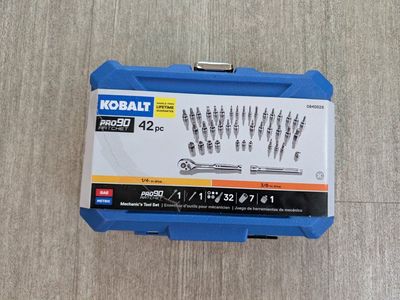 Kobalt PRO90 Ratchet 42-Piece Mechanic's Tool Set - SAE & Metric Bit Sockets & Ratchet