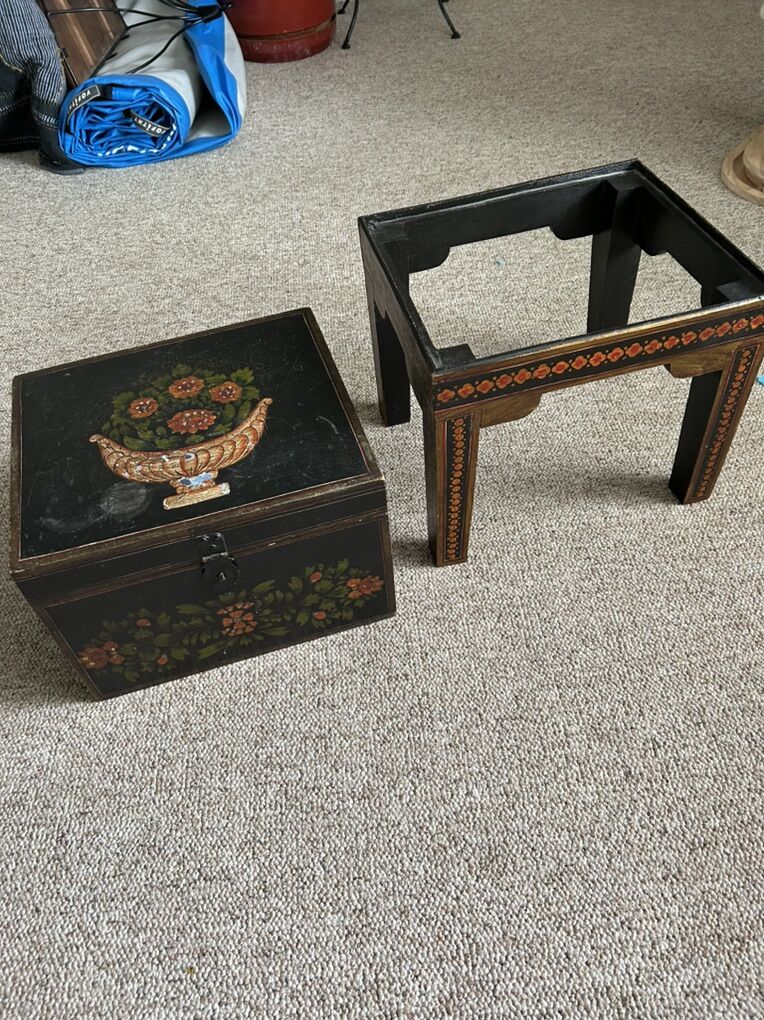 Rare Hand Painted Trunk - Great for Keepsakes