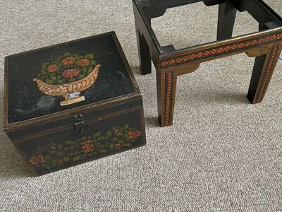 Rare Hand Painted Trunk - Great for Keepsakes