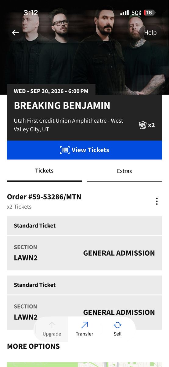 Breaking Benjamin GA tickets