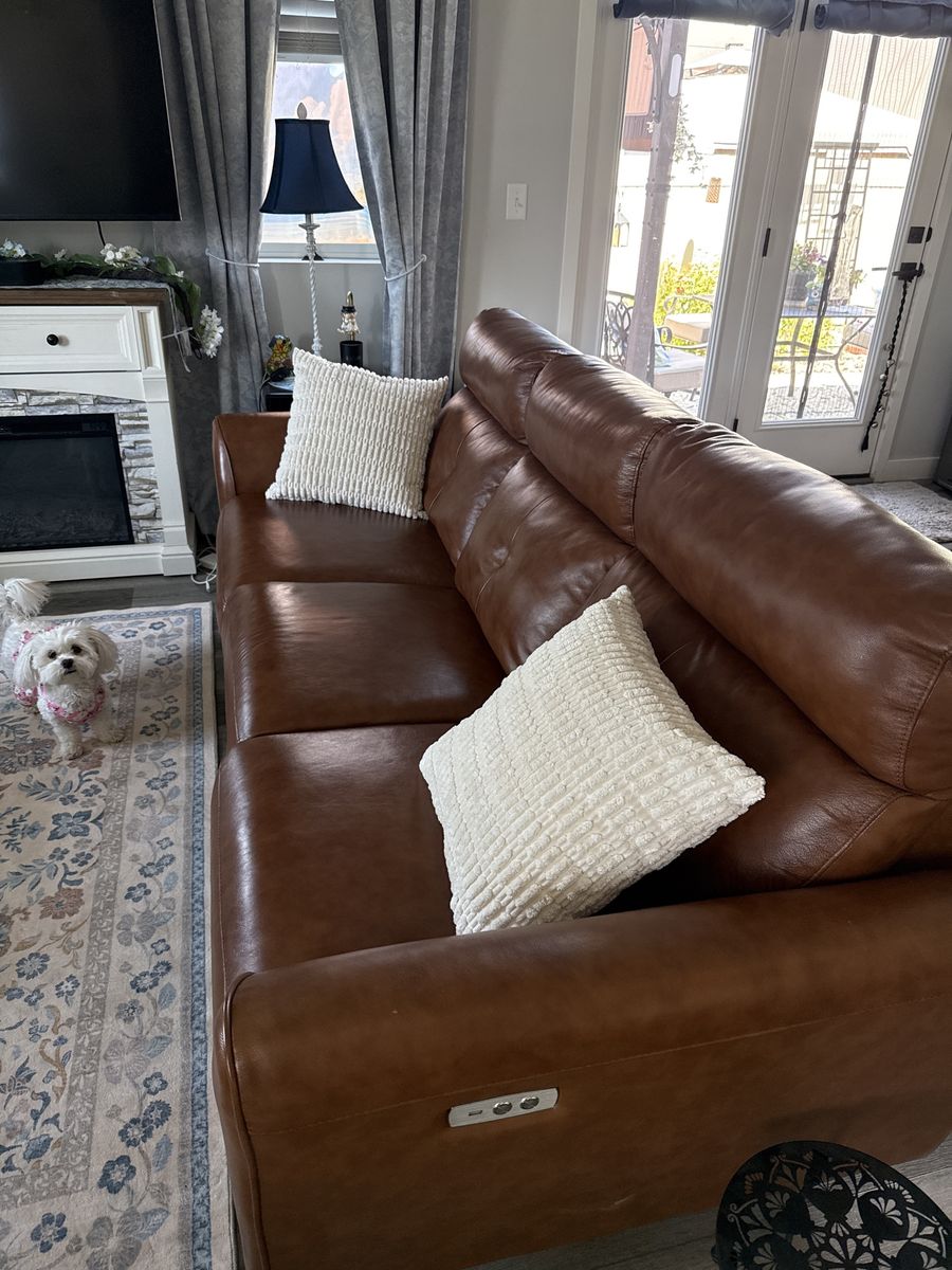 Brown Leather Reclining Sofa Couch Loveseat Living Room Furniture