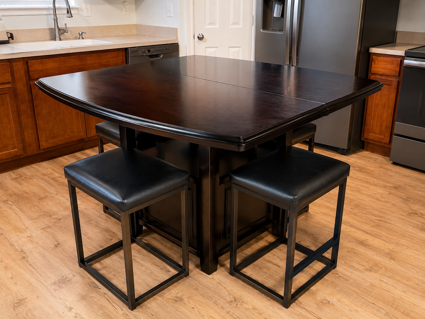 Ashley Counter Height Dining Table w/ Storage + 4 Stools + 2 Free Chairs