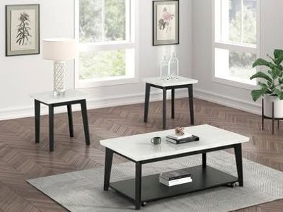 Rectangle Coffee Table W/ Caster Marble Top