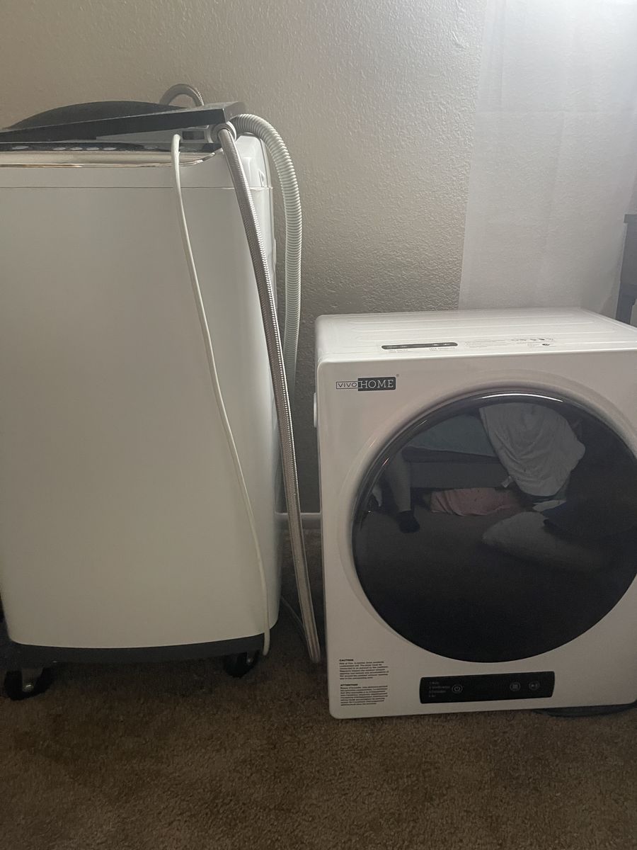BLACK+DECKER 0.9 Cu. Ft. Portable Washer & VIVOHOME Compact Dryer Set