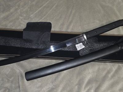 Handmade Ninja Katana Sword Full Tang 1065 Carbon Steel Blade Black with Sheath 39.76"