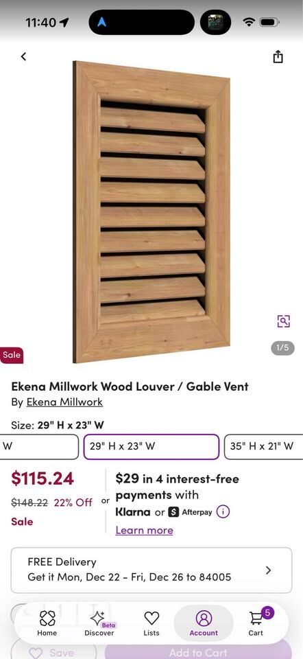 Cedar Gable Vent/Louver
