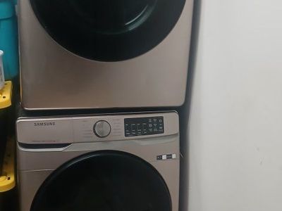 Samsung Front Load Washer - Champagne Color, Super Speed Wash, Steam, SmartThings