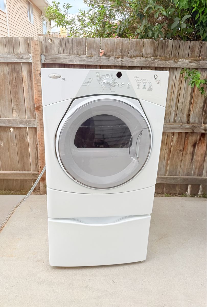 Whirlpool Duet Sport Front Load Electric Dryer with Pedestal - White