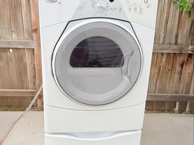 Whirlpool Duet Sport Front Load Electric Dryer with Pedestal - White