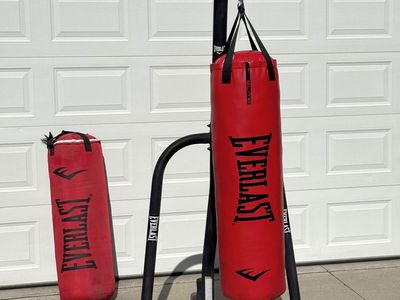 Everlast Heavy Bag Set – 100 lb Heavy Bag (New), Heavy-Duty Stand, Gloves, Wraps & Accessories