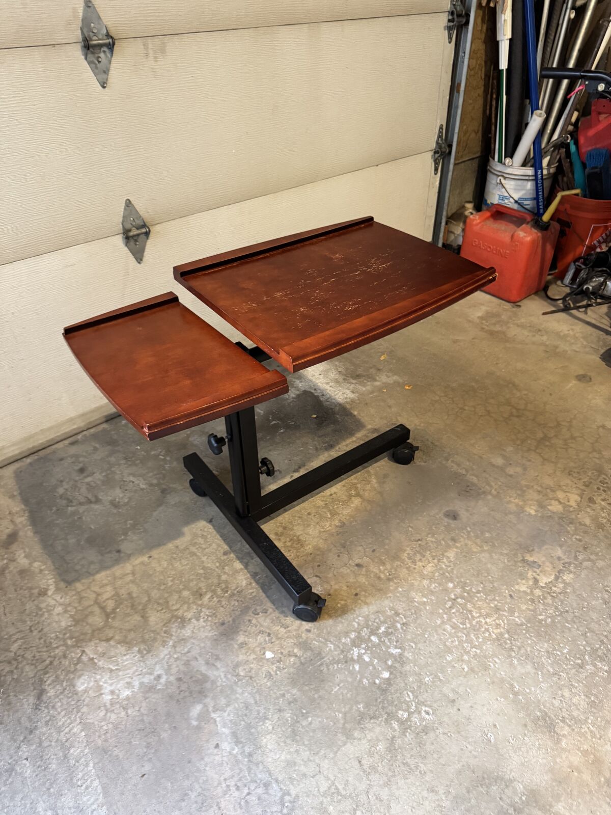 Adjustable Overbed Bedside Table with Wheels, Bed Desk.