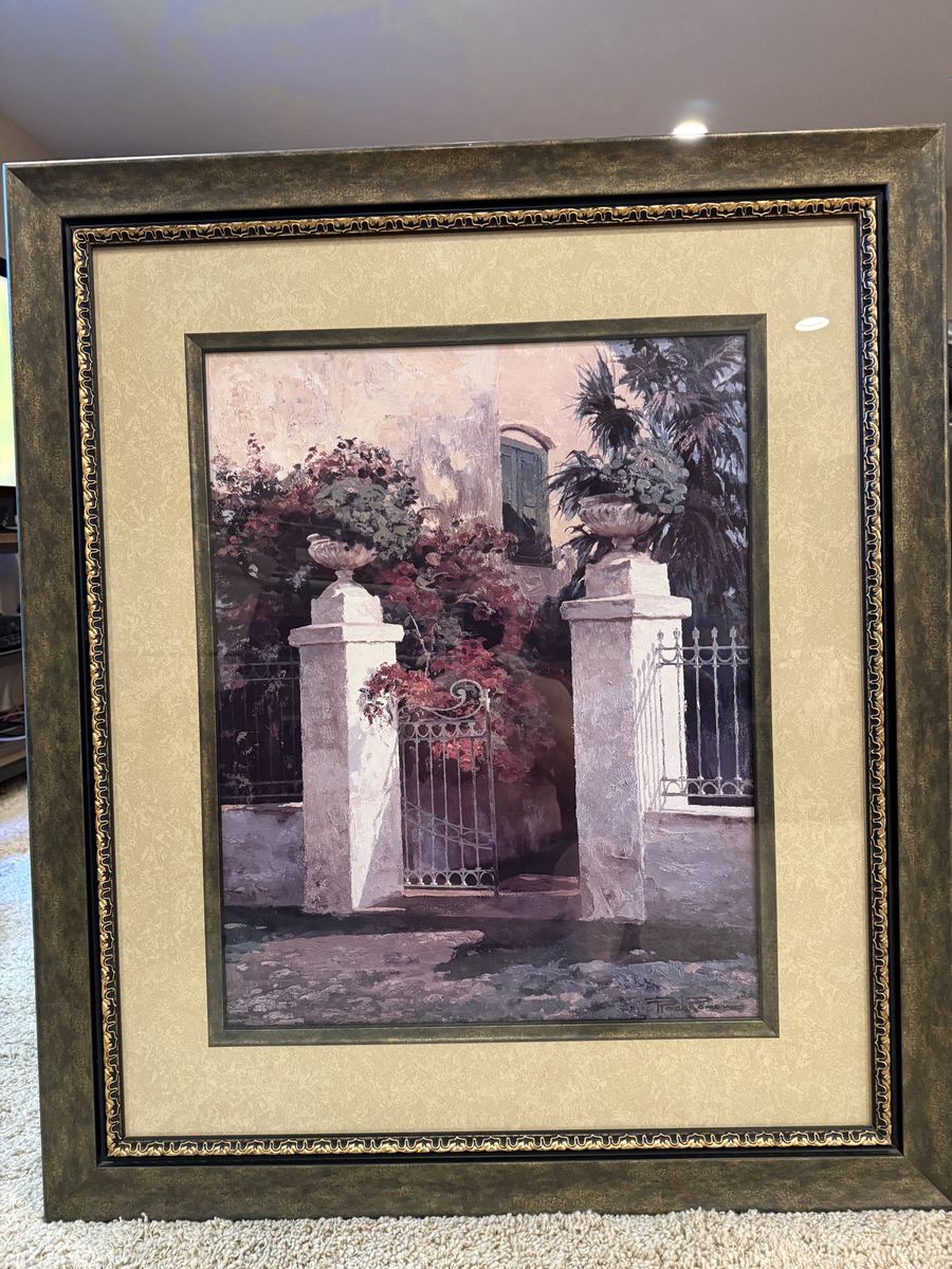 Large Elegant Framed Garden Art Print – 38" × 42"