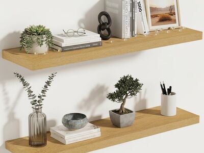New Set of 2 Oak 30in Floating Shelves