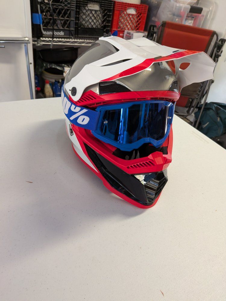 motocross helmet and bag