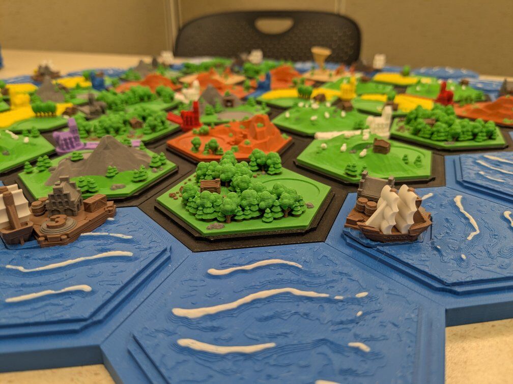 3D printed Settlers of Catan