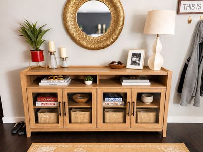 Super cute modern/boho tv stand/entry cabinet/buffet