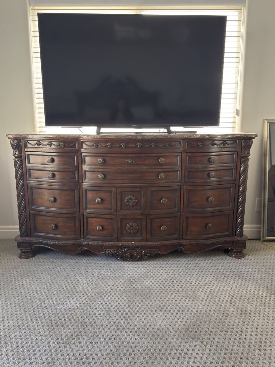 Ashley Furniture North Shore Dresser with Marble Inlay Top