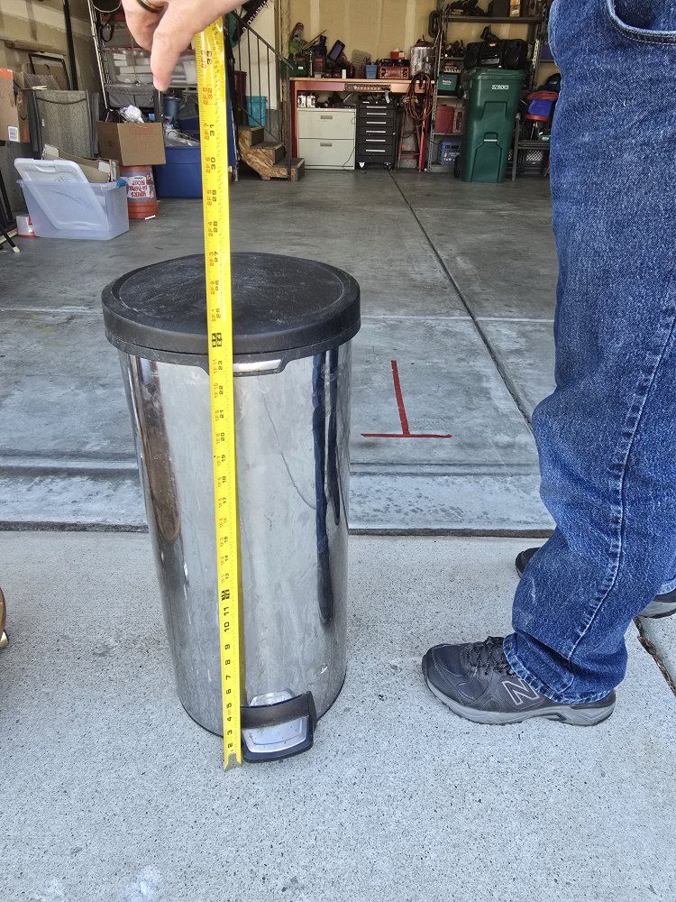 Stainless Steel Step Trash Can with Black Lid