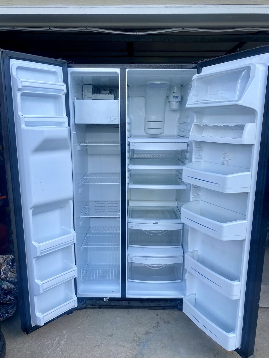 GE Profile Black Side-by-Side Refrigerator with Ice & Water Dispenser