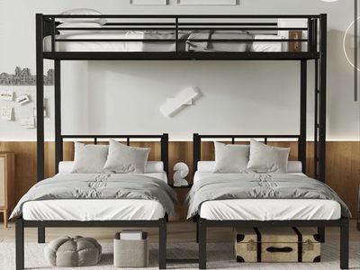 Isabelle & Max Twin Over Twin & Twin Metal Triple Bunk Bed Frame - Sleeps 3