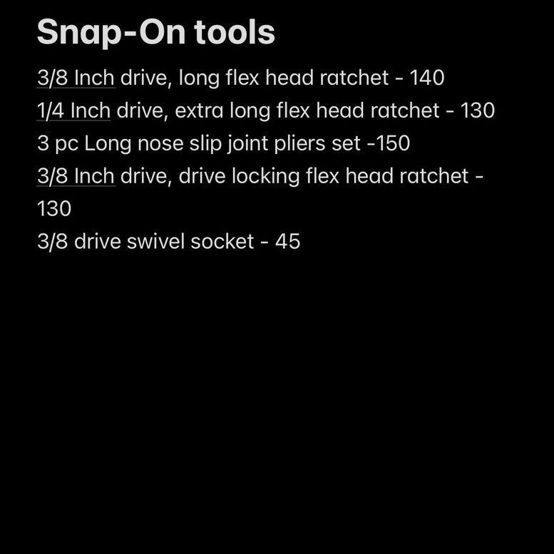 Snap-On Tools Lot - Ratchets, Pliers Set, Swivel Socket