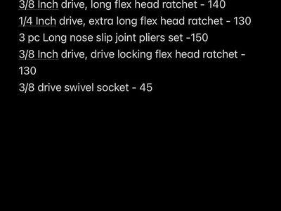 Snap-On Tools Lot - Ratchets, Pliers Set, Swivel Socket