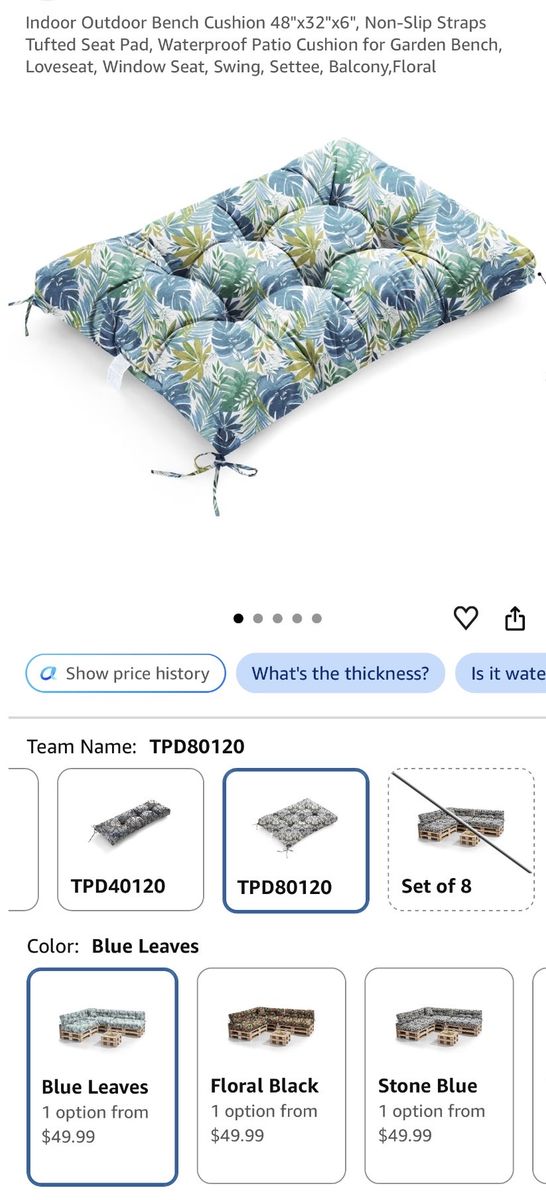 Multiple outdoor cushions