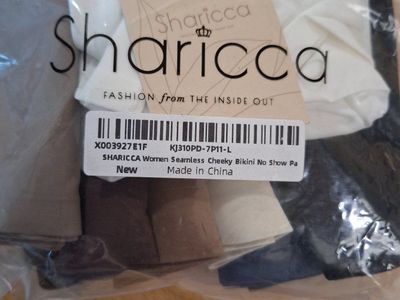 SHARICCA Women's Seamless Cheeky Bikini Underwear - No Show Panties - 5 Pack - Size L - New