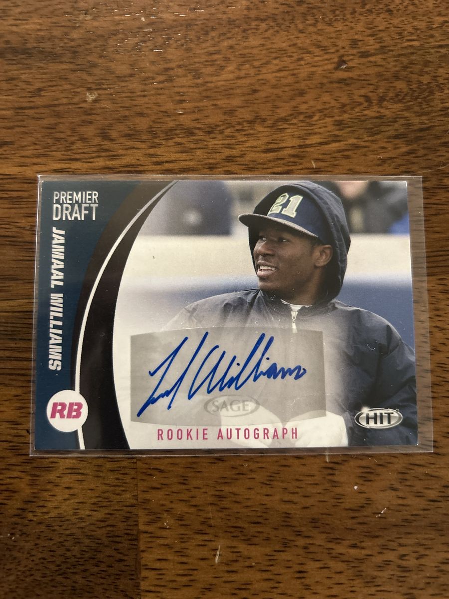 BYU COUGARS ROOKIE Football Card 2017 SAGE Hit Premier Draft Jamaal Williams RC Certified Autograph Card