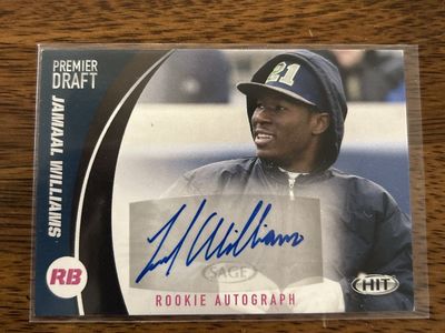 BYU COUGARS ROOKIE Football Card 2017 SAGE Hit Premier Draft Jamaal Williams RC Certified Autograph Card