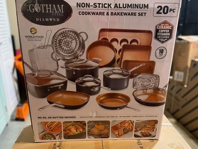 Gotham Steel True 20 Pc Pots and Pans Set Non Stick, Ceramic Cookware Set Nonstick