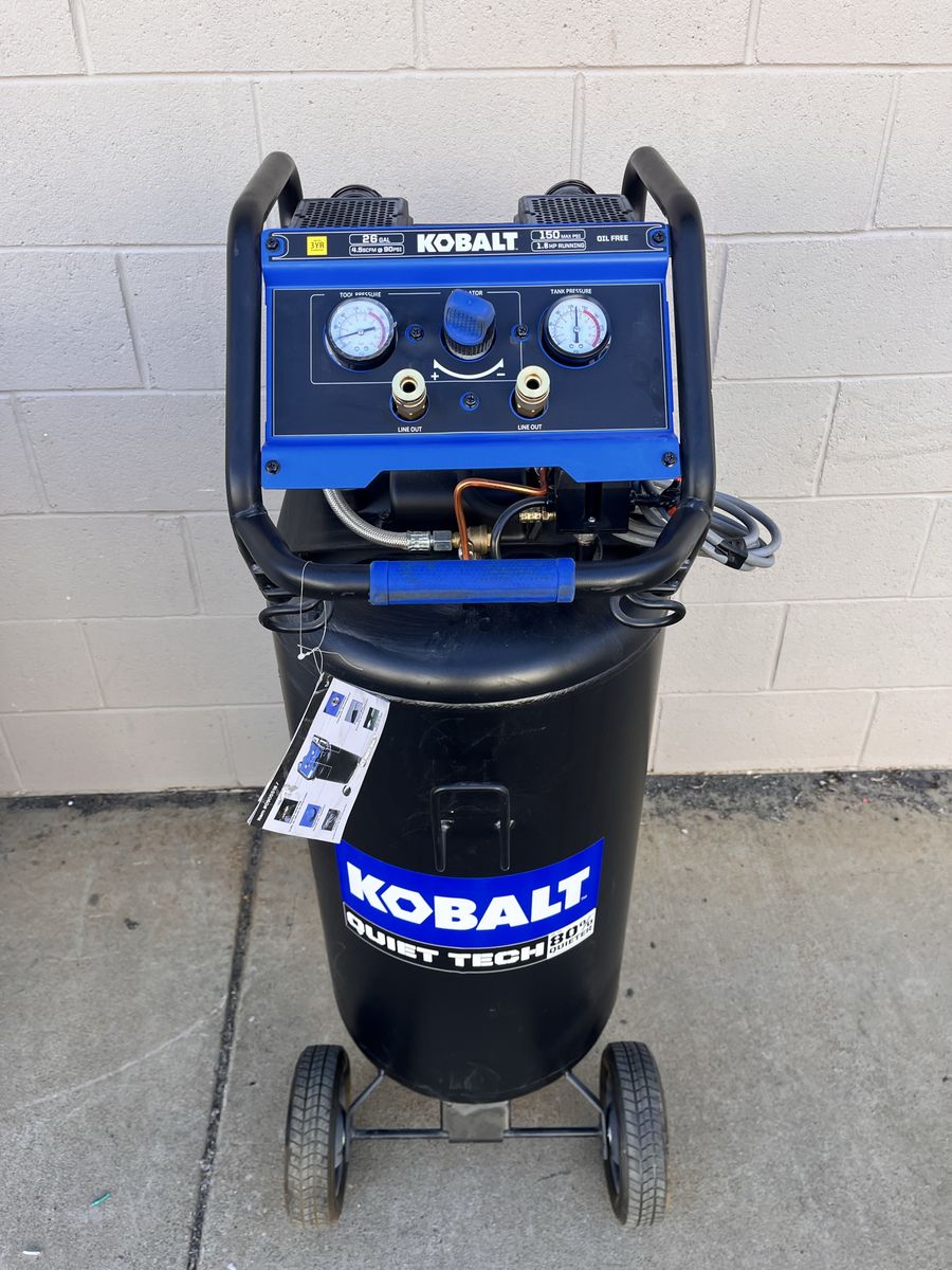 Brand new Kobalt 26 gal quiet tech compressor