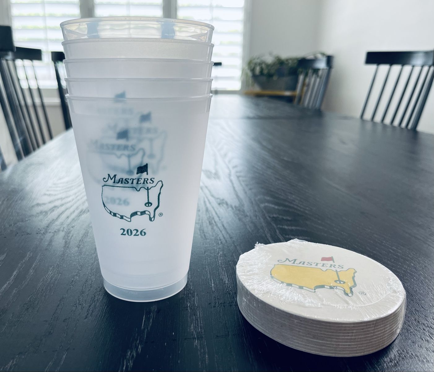 2026 Masters golf 24 ounce cups and 13 coasters