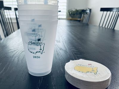2026 Masters golf 24 ounce cups and 13 coasters