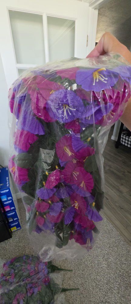 artificial flowers set of 4 brand new in package