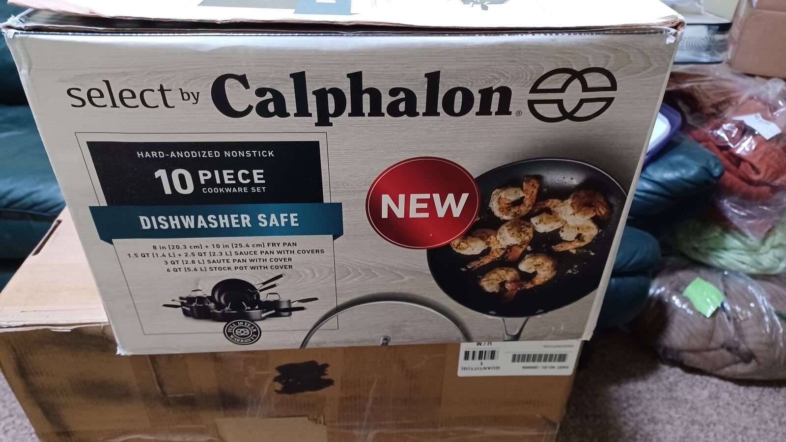 Calphalon 10 piece Hard non Stick dishwasher safe pan set New