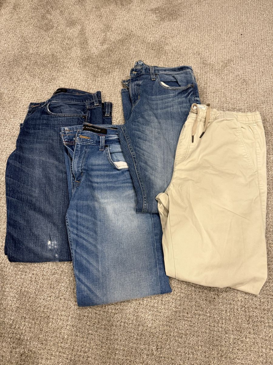 Mens Jeans & Pants 4 Pairs Size 34" x 32"